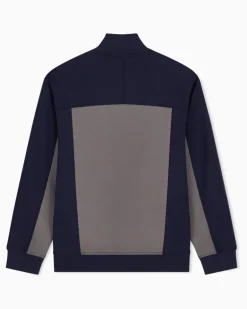 Sweatjacke im Regular Fit aus Baumwollmix mit Reißverschluss Marineblau