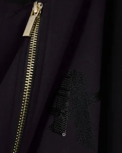 Sweatjacke im Regular Fit mit Kapuze und Reißverschluss Schwarz