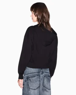 Sweatjacke im Regular Fit mit Kapuze und Reißverschluss Schwarz