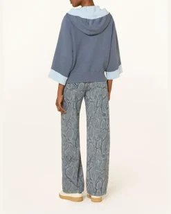 Sweatjacke Mit 3/4-Arm blau 380
