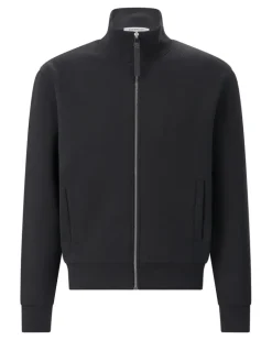 Sweatjacke mit Fischgrätenmuster Schwarz