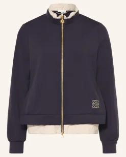 Sweatjacke Mit Glitzergarn blau Dunkelblau