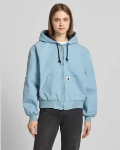 Sweatjacke mit Kapuze und Känguru-Tasche Hellblau