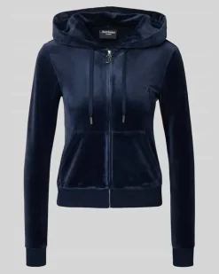 Sweatjacke mit Logo-Stitching Modell 'ROBERTSON Dunkelblau