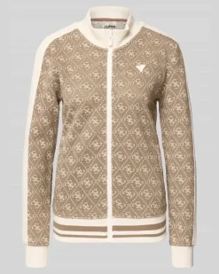 Sweatjacke mit Reißverschluss Taupe