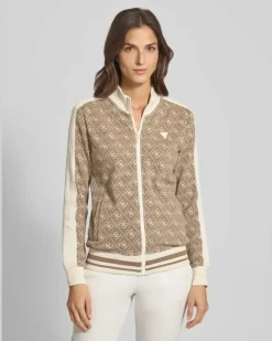 Sweatjacke mit Reißverschluss Taupe
