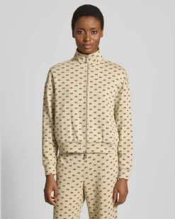 Sweatjacke mit Reißverschluss Beige