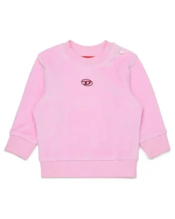 Sweatshirt aus Samt mit Oval D Stickerei - Sweatshirts - Herren - Rosa