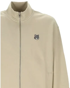 Sweatshirtjacke mit Fuchs-Patch - Nude