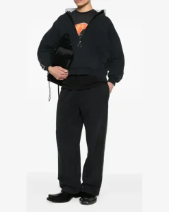 Sweatshirtjacke mit Kapuze - Schwarz