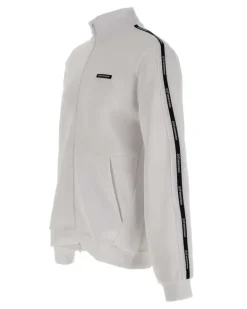 Sweatshirtjacke mit Logo-Detail - Weiß