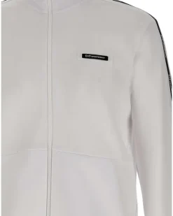 Sweatshirtjacke mit Logo-Detail - Weiß