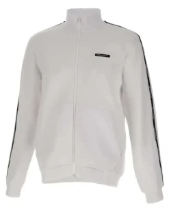 Sweatshirtjacke mit Logo-Detail - Weiß