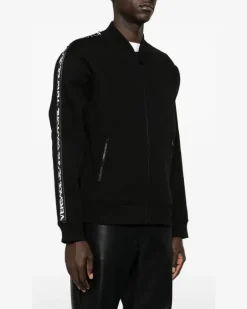 Sweatshirtjacke mit Logo-Detail - Schwarz