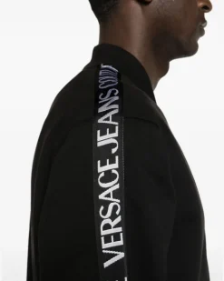 Sweatshirtjacke mit Logo-Detail - Schwarz