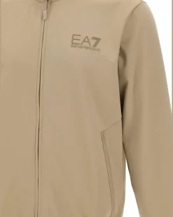 Sweatshirtjacke mit Logo-Detail - Nude