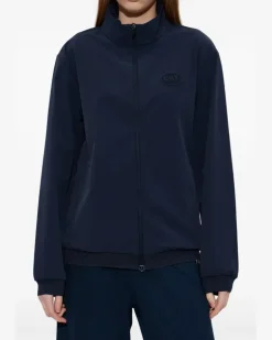 Sweatshirtjacke mit Logo-Detail - Blau