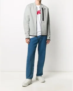Sweatshirtjacke mit Logo - Grau