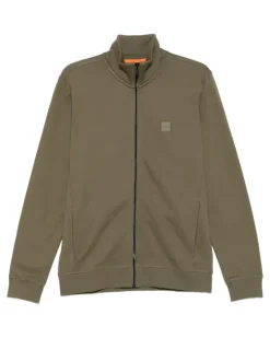 Sweatshirtjacke mit Logo - Grün