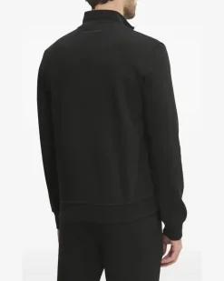 Sweatshirtjacke mit Logo-Patch - Schwarz