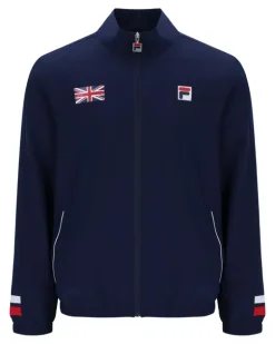 Sweatshirtjacke mit Logo-Patch - Blau