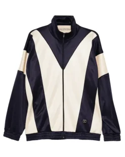 Sweatshirtjacke mit Logo-Patch - Blau