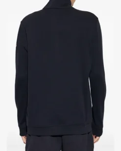 Sweatshirtjacke mit Logo-Patch - Blau
