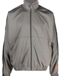 Sweatshirtjacke mit Logo-Patch - Grau