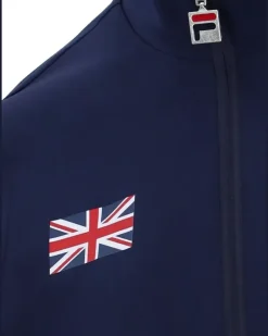 Sweatshirtjacke mit Logo-Patch - Blau