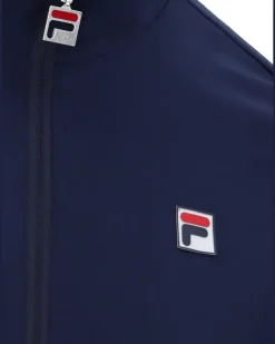 Sweatshirtjacke mit Logo-Patch - Blau
