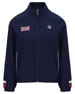 Sweatshirtjacke mit Logo-Patch - Blau