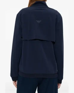 Sweatshirtjacke mit Logo-Patch - Blau