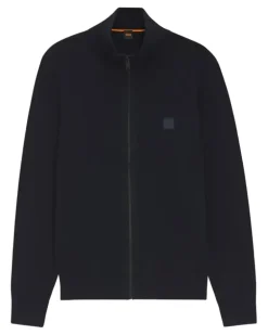 Sweatshirtjacke mit Logo-Patch - Schwarz
