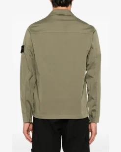 Sweatshirtjacke mit Logo-Patch - Grün