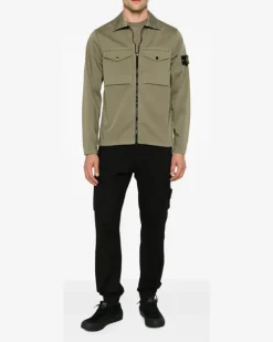 Sweatshirtjacke mit Logo-Patch - Grün