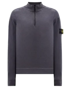 Sweatshirtjacke mit Logo-Patch - Grau