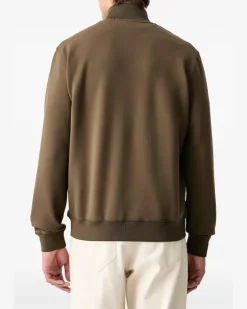 Sweatshirtjacke mit Logo-Schild - Grün