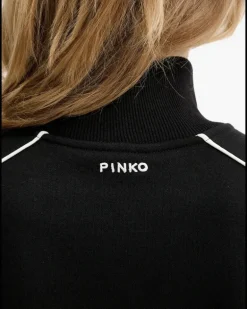 Sweatshirtjacke mit Logo-Stickerei - Schwarz
