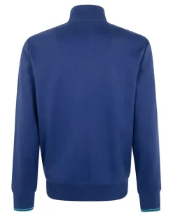 Sweatshirtjacke mit Logo-Stickerei - Blau