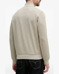 Sweatshirtjacke mit Logo-Streifen - Grau