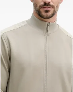 Sweatshirtjacke mit Logo-Streifen - Grau