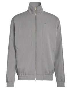 Sweatshirtjacke mit Nadelstreifen - Grau