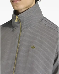 Sweatshirtjacke mit Nadelstreifen - Grau