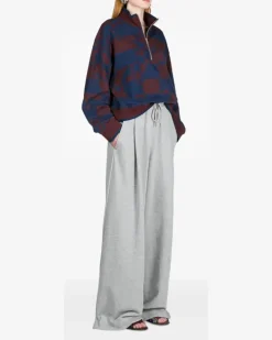 Sweatshirtjacke mit Print - Blau