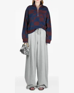 Sweatshirtjacke mit Print - Blau