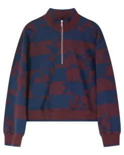 Sweatshirtjacke mit Print - Blau