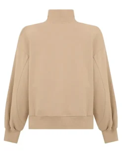 Sweatshirtjacke mit Reißverschluss - Nude