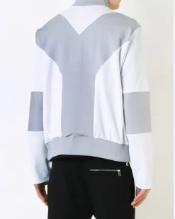 Sweatshirtjacke mit Ärmel-Logo - Weiß