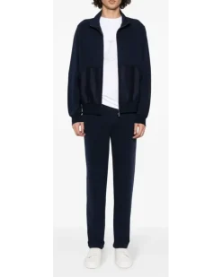 Sweatshirtjacke mit Stehkragen - Blau