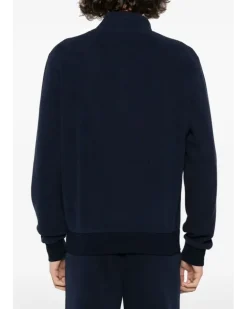 Sweatshirtjacke mit Stehkragen - Blau